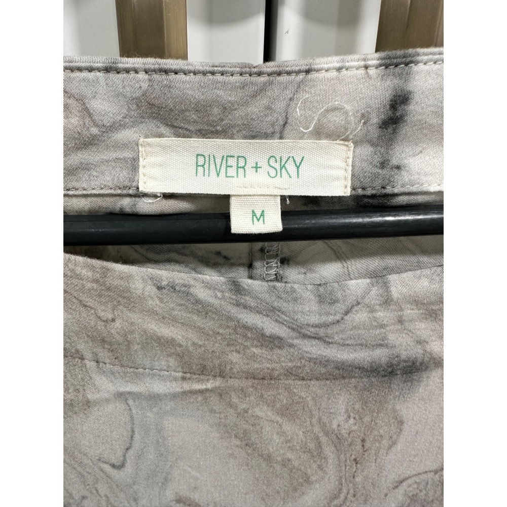 River + Sky Marble Print Tunic Top Grey Brown Dolman Sleeve Womens Medium - Picture 3 of 7
